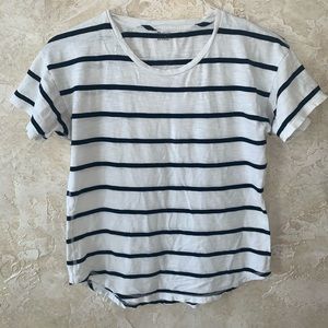 Madewell navy blue and white striped T-shirt SZ M
